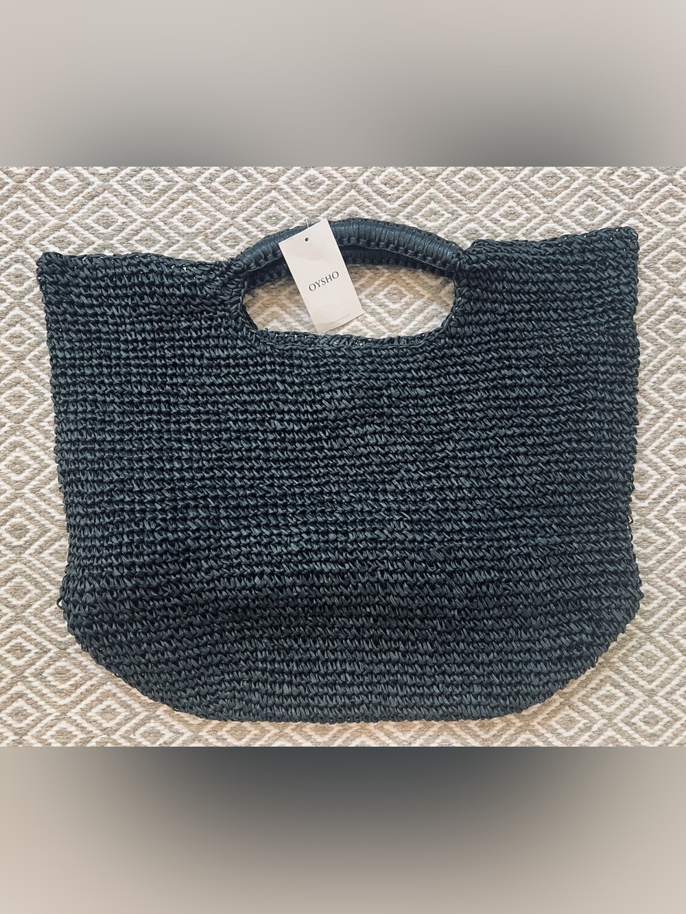 NEW Oysho Straw Beach Bag